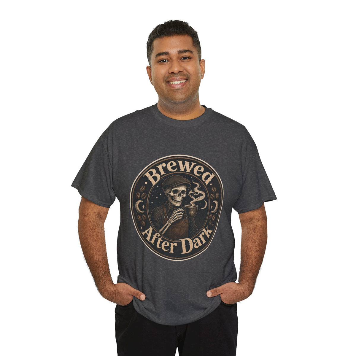 Grinning Skeleton Barista T-Shirt – unisex t-shirt by PrintMyDream