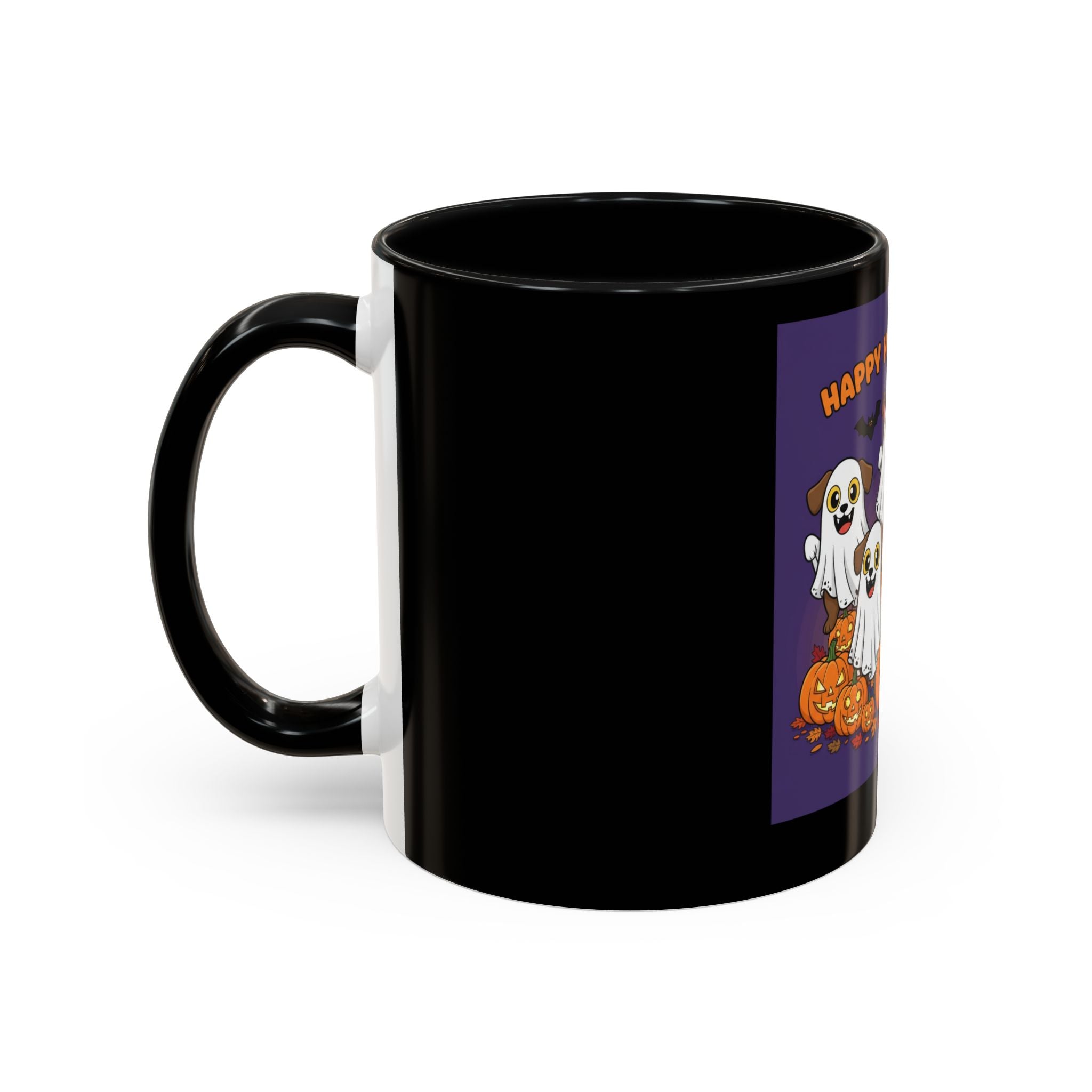 Halloween Coffee Mug with Cute Ghosts, Fun Mug for Halloween Decor, Gift for Dog Lovers, Spooky Season Essential, Pet-Themed Mug