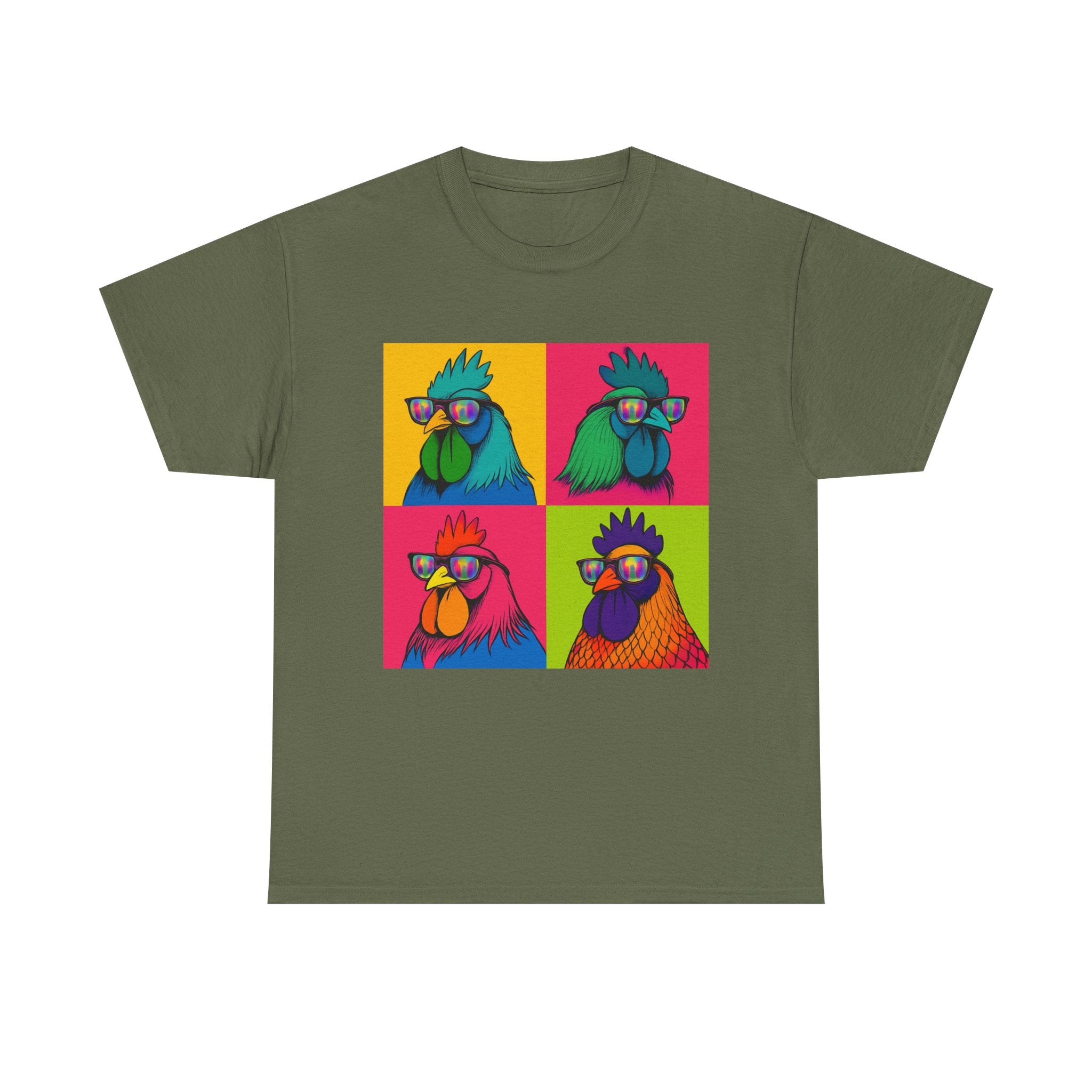 Hipster Chicken with Sunglasses, Funny Meme Art, Trendy Animal Tee, Perfect Gift for Pet Lovers, Unique Streetwear