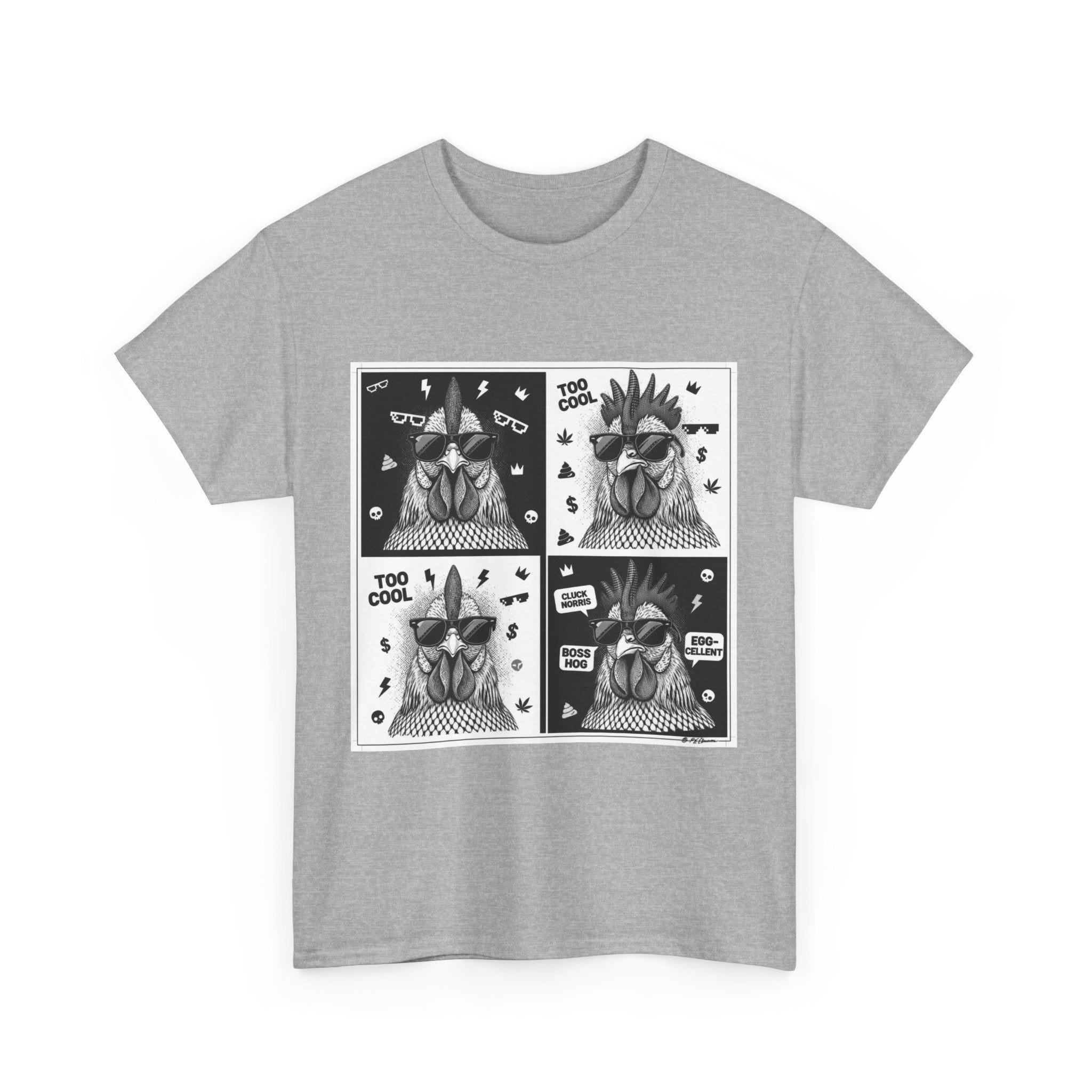 Hipster Chicken with Sunglasses, Funny Meme Art, Trendy Animal Tee, Perfect Gift for Pet Lovers, Unique Streetwear