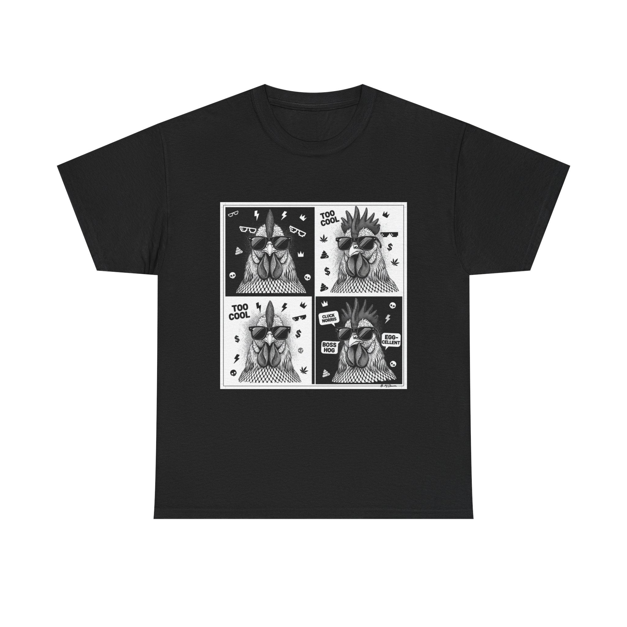 Hipster Chicken with Sunglasses, Funny Meme Art, Trendy Animal Tee, Perfect Gift for Pet Lovers, Unique Streetwear