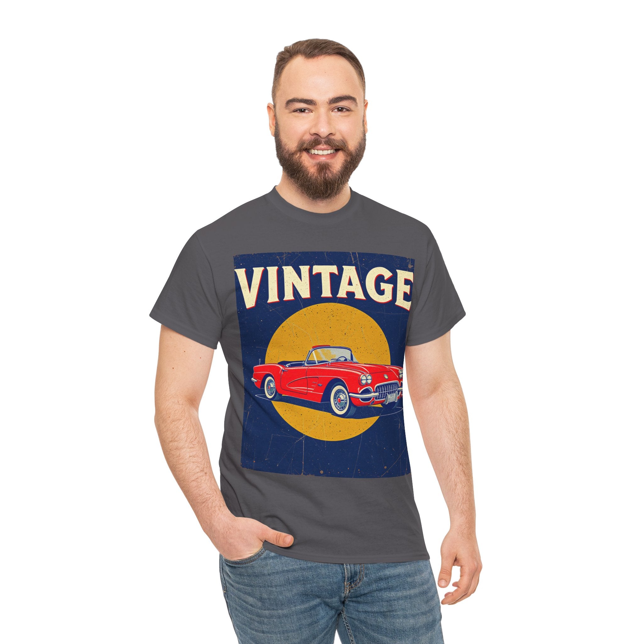 Vintage Car Graphic Tee, Retro Car Oldtimer Muscle Car Style