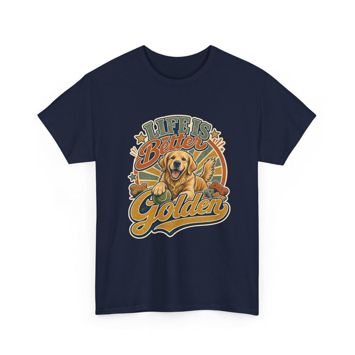 Life Is Better Golden T-Shirt – unisex t-shirt by PrintMyDream