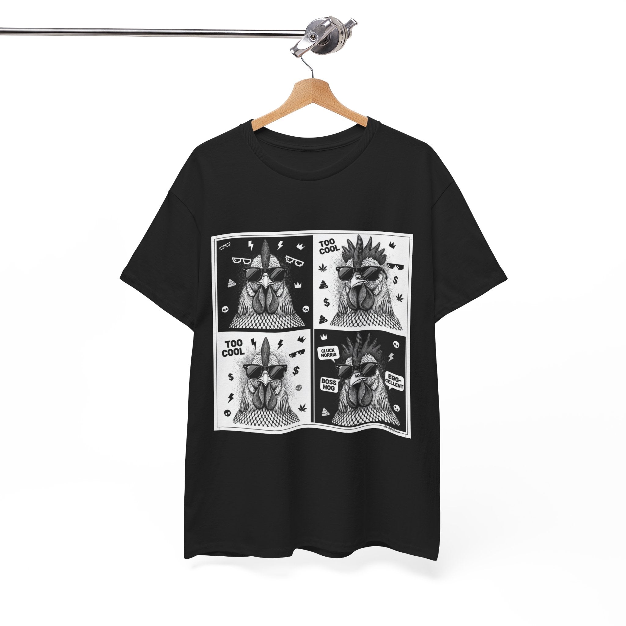 Hipster Chicken with Sunglasses, Funny Meme Art, Trendy Animal Tee, Perfect Gift for Pet Lovers, Unique Streetwear
