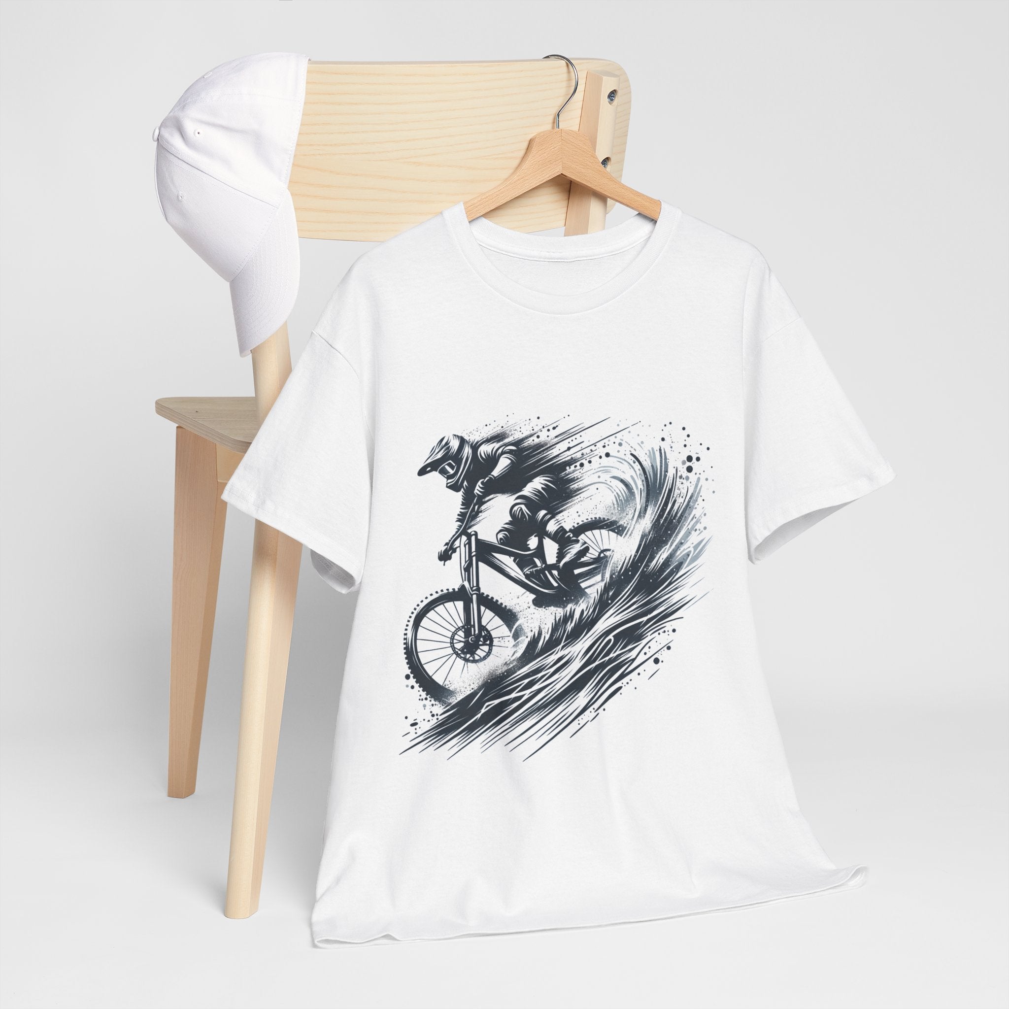 Mountain Bike Drop - Adrenaline-fueled downhill rider