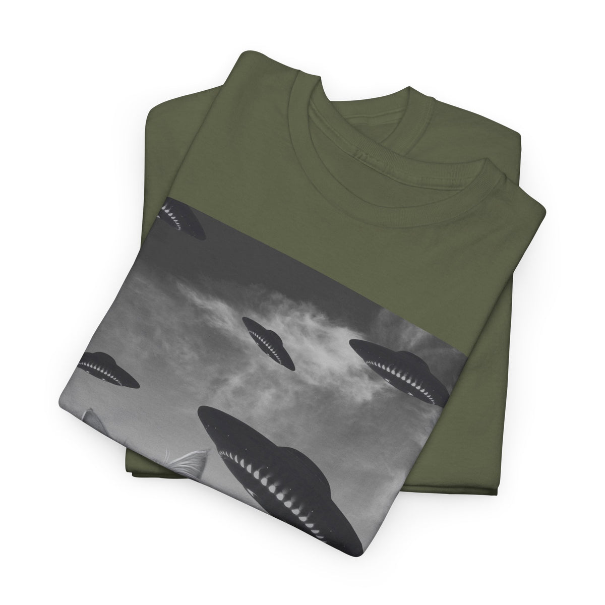 Selfie Cat Alien Invasion T-Shirt – unisex t-shirt by PrintMyDream