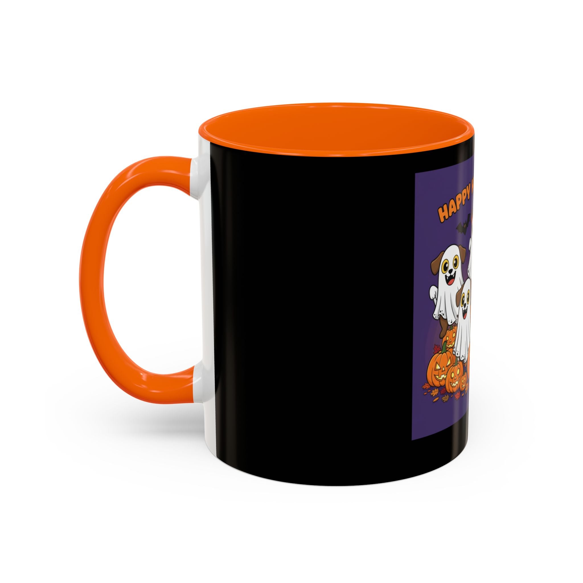 Halloween Coffee Mug with Cute Ghosts, Fun Mug for Halloween Decor, Gift for Dog Lovers, Spooky Season Essential, Pet-Themed Mug