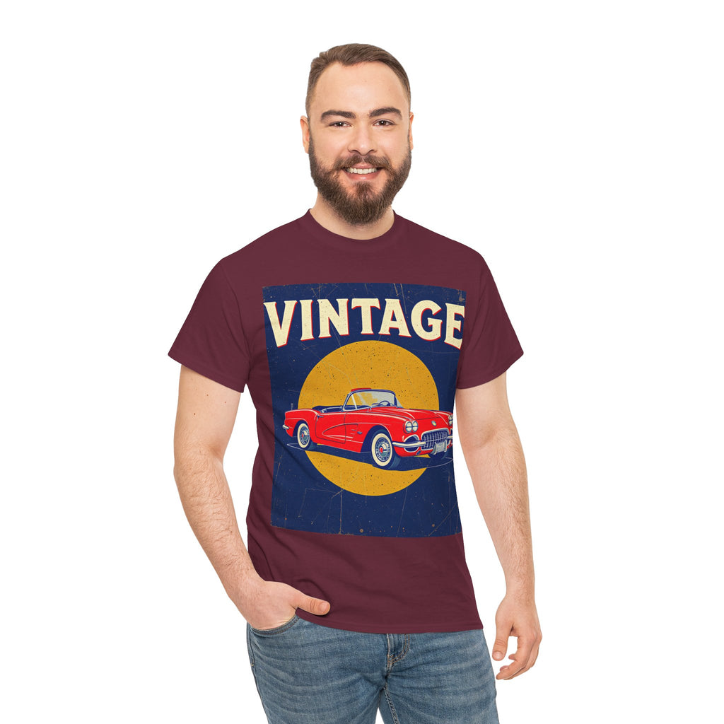 Vintage Car Graphic Tee, Retro Car Oldtimer Muscle Car Style