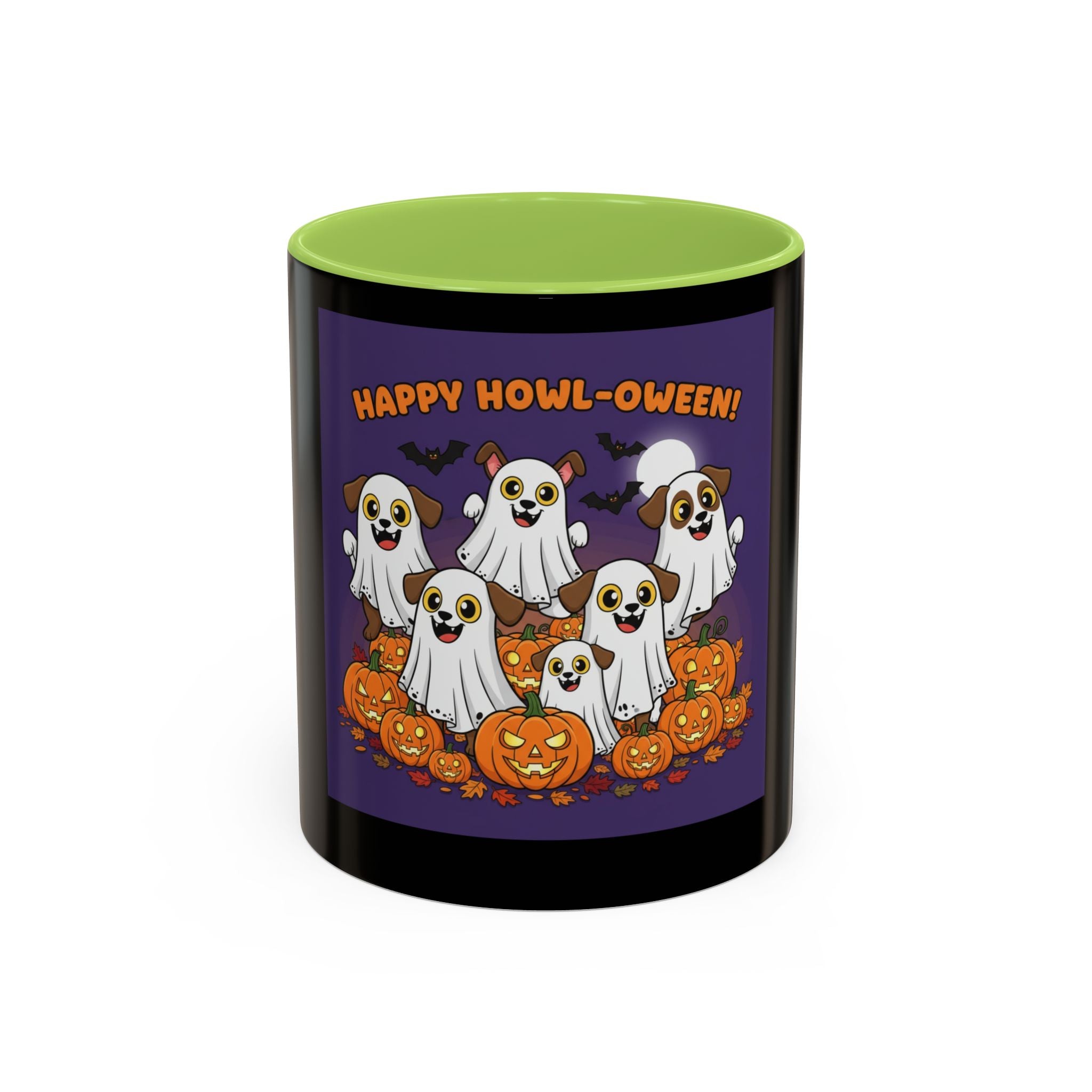 Halloween Coffee Mug with Cute Ghosts, Fun Mug for Halloween Decor, Gift for Dog Lovers, Spooky Season Essential, Pet-Themed Mug