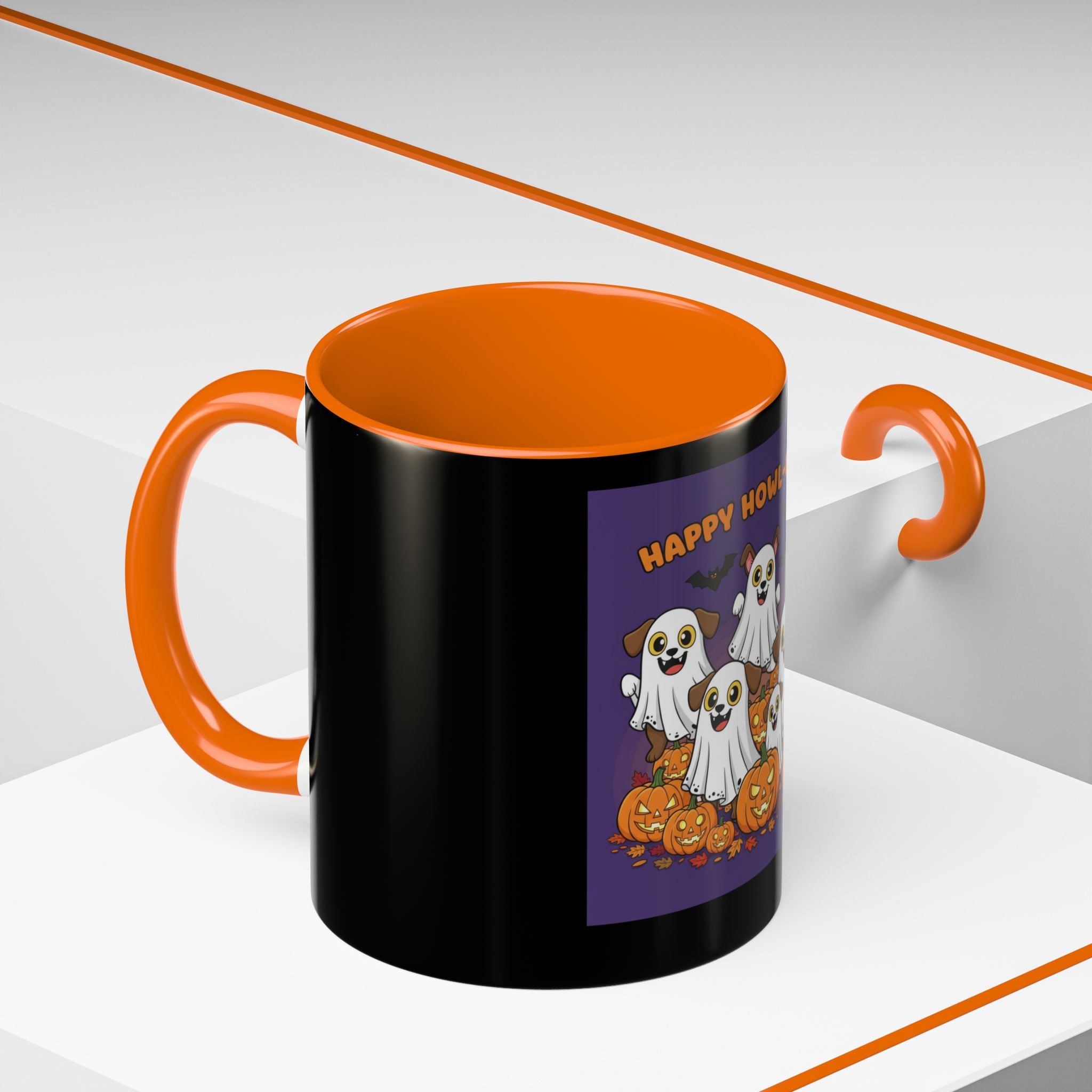Halloween Coffee Mug with Cute Ghosts, Fun Mug for Halloween Decor, Gift for Dog Lovers, Spooky Season Essential, Pet-Themed Mug