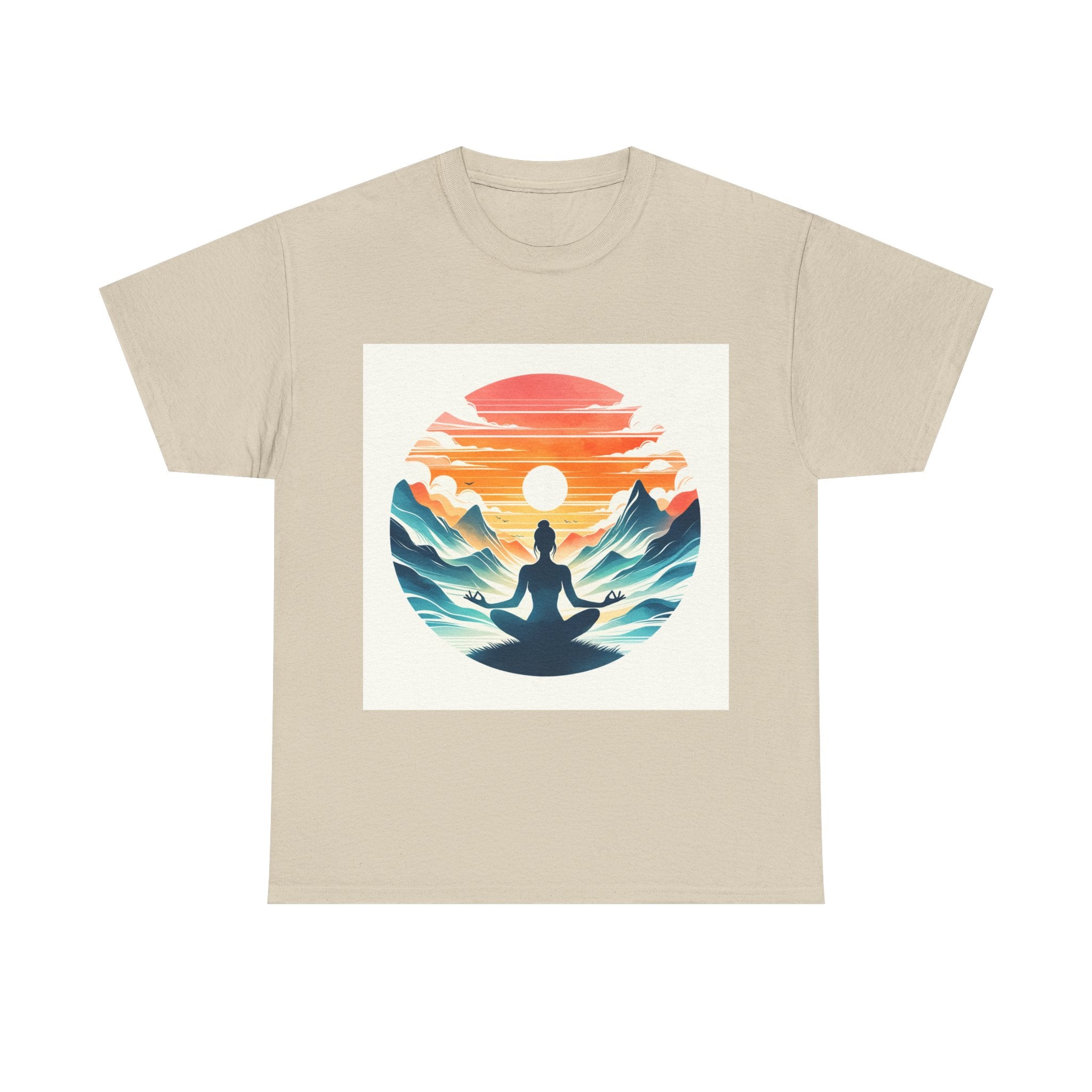Meditation Mountain Tee — Sunset Yoga Silhouette T-Shirt