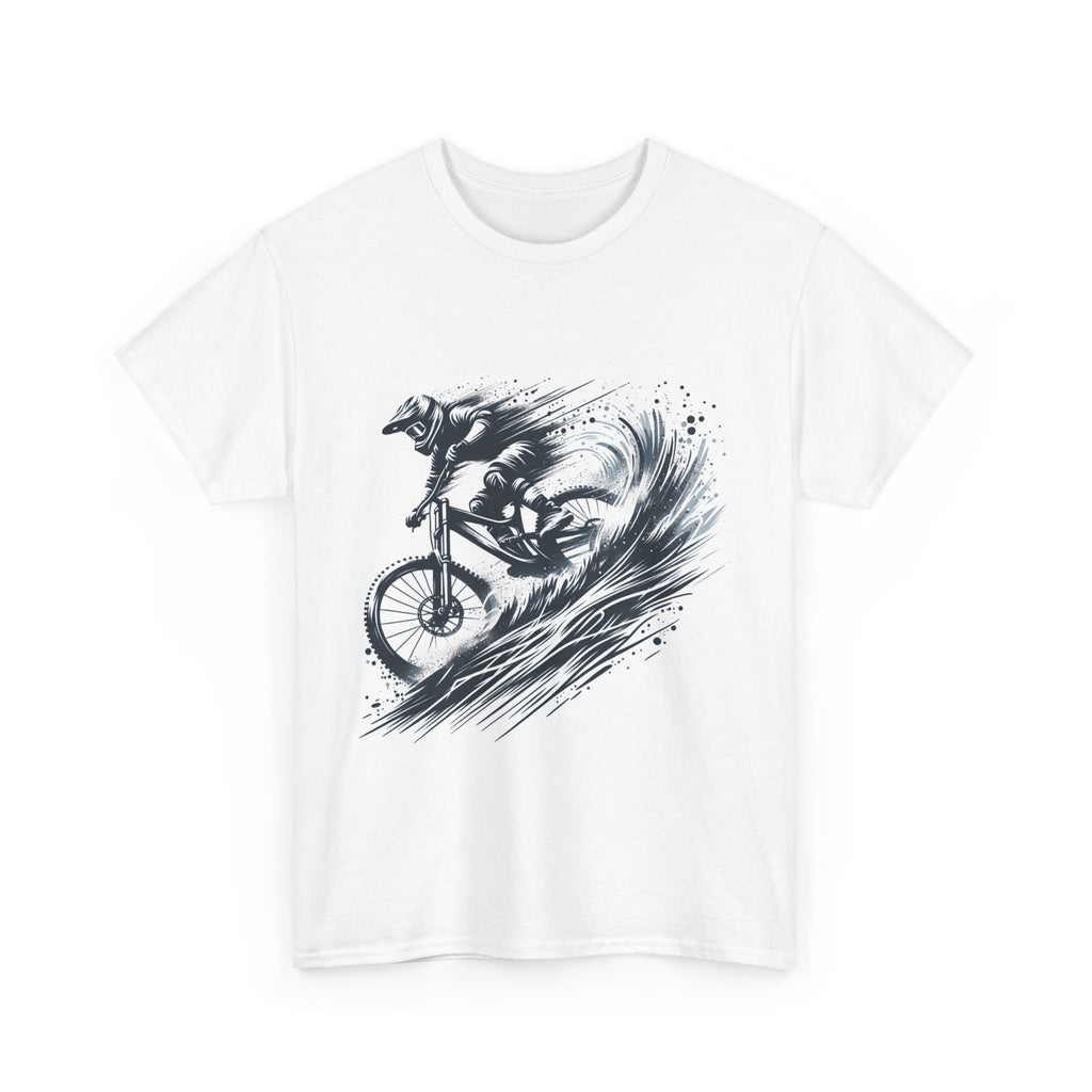 Mountain Bike Drop - Adrenaline-fueled downhill rider