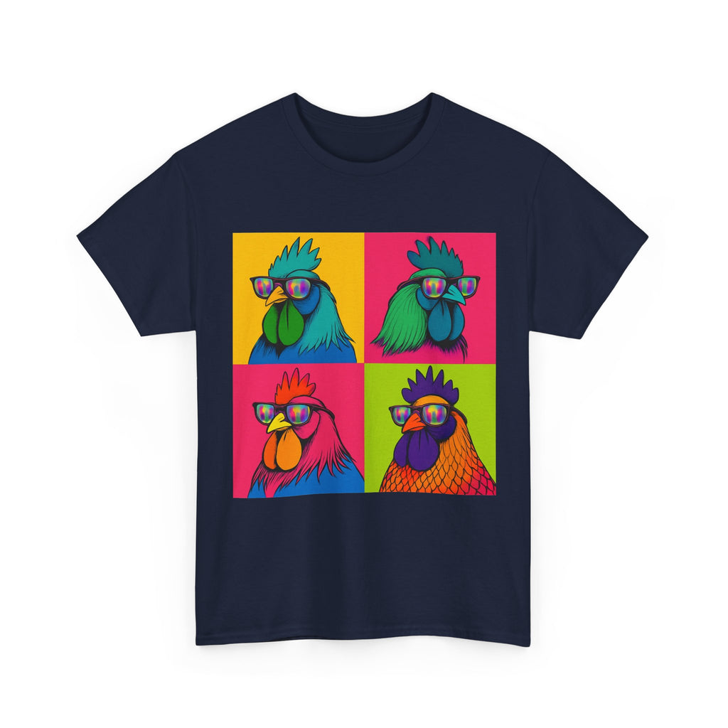 Cool Chicken Sunglasses T-Shirt, Funny Rooster Graphic Tee, Farm Humor Gift for Chicken Lovers