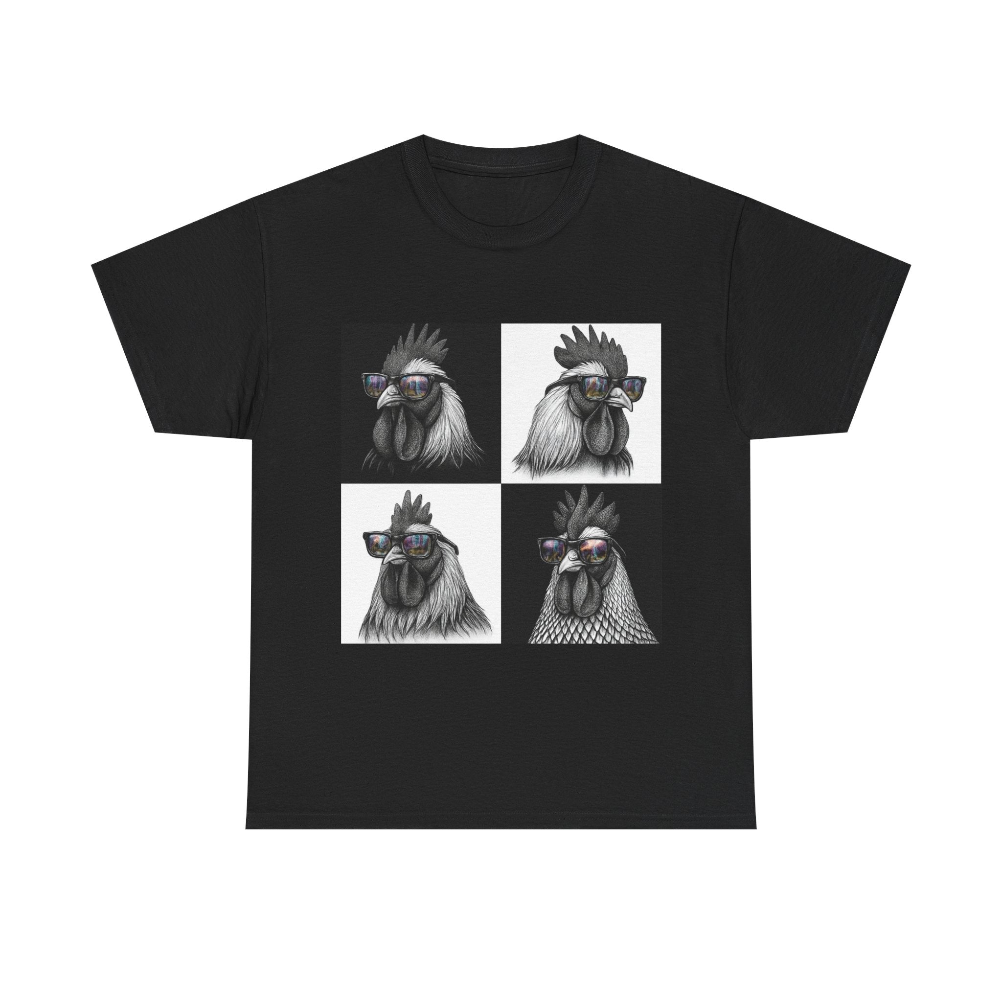 Hipster Chicken with Sunglasses, Funny Meme Art, Trendy Animal Tee, Perfect Gift for Pet Lovers, Unique Streetwear