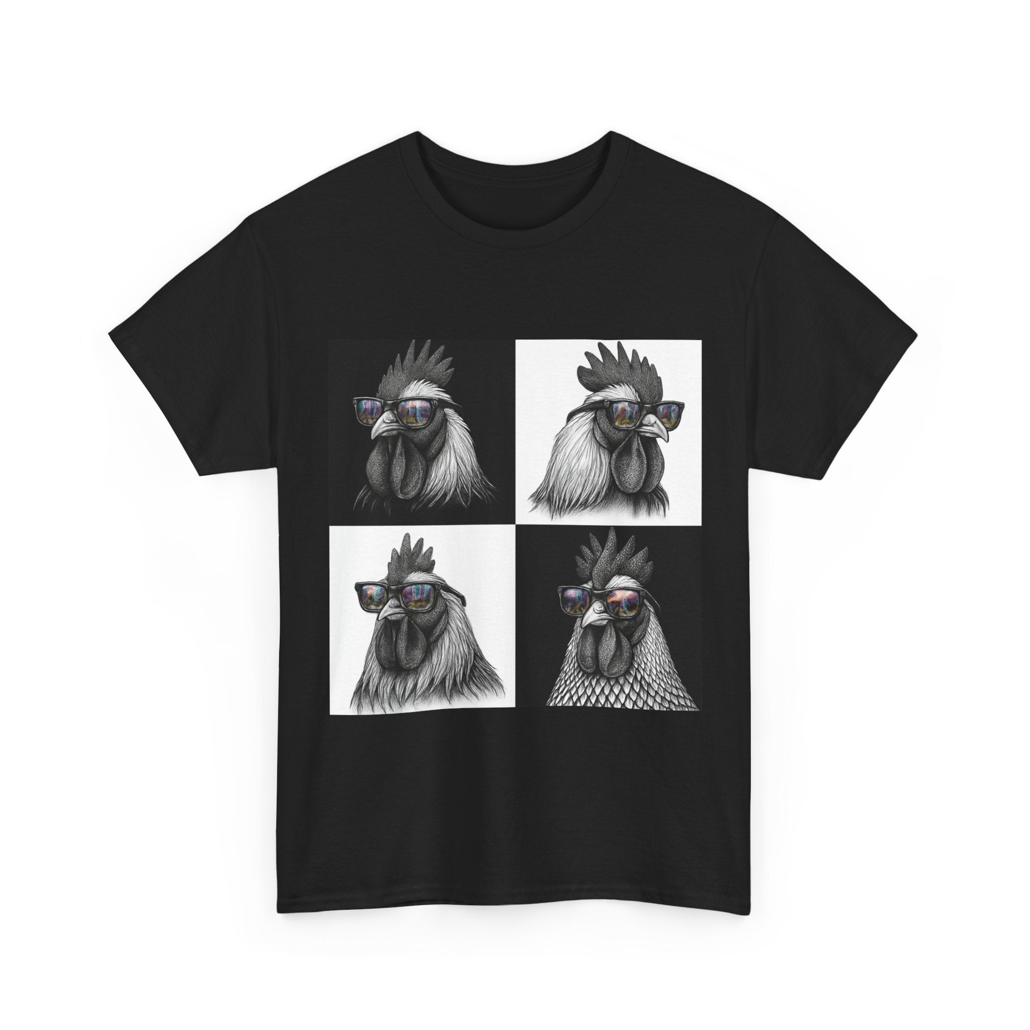 Hipster Chicken with Sunglasses, Funny Meme Art, Trendy Animal Tee, Perfect Gift for Pet Lovers, Unique Streetwear