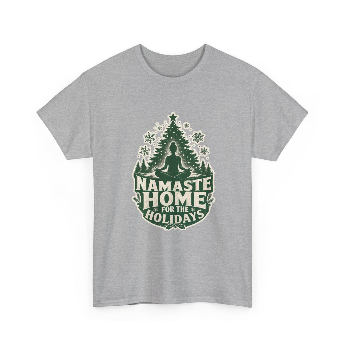 Namaste Home for the Holidays Yoga T-Shirt – unisex t-shirt by PrintMyDream