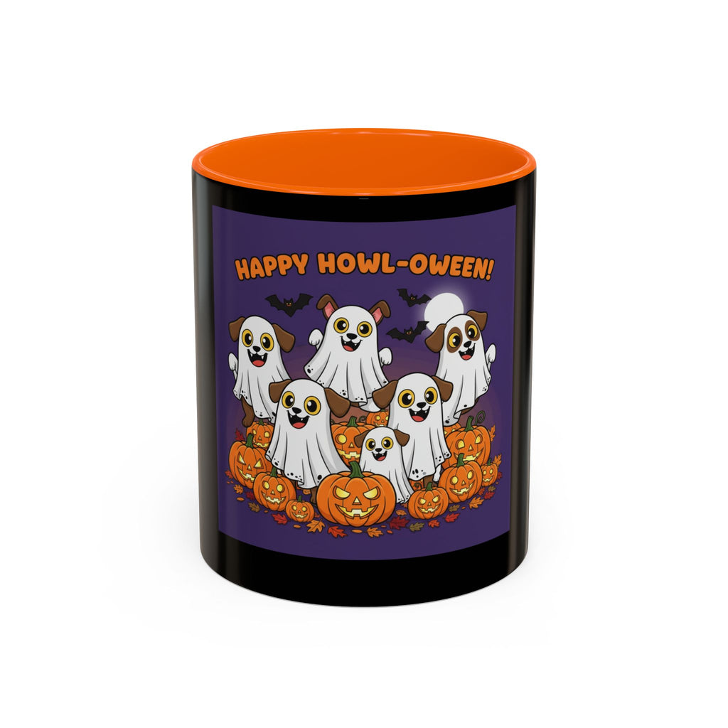 Halloween Coffee Mug with Cute Ghosts, Fun Mug for Halloween Decor, Gift for Dog Lovers, Spooky Season Essential, Pet-Themed Mug