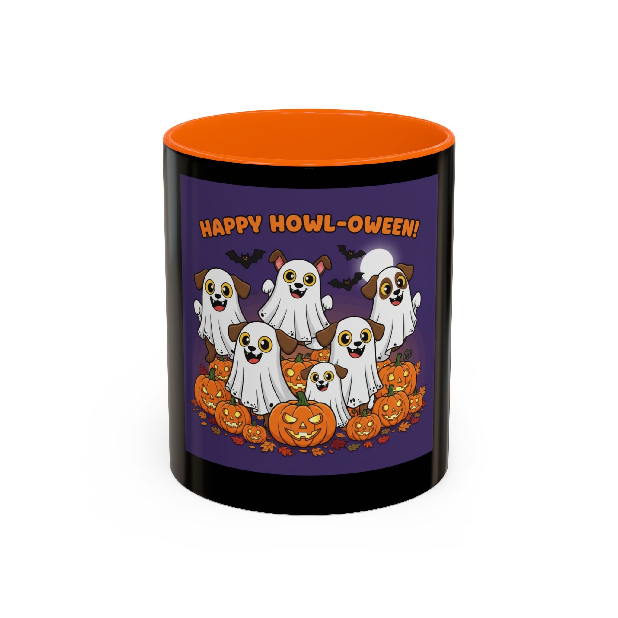 Halloween Coffee Mug with Cute Ghosts, Fun Mug for Halloween Decor, Gift for Dog Lovers, Spooky Season Essential, Pet-Themed Mug