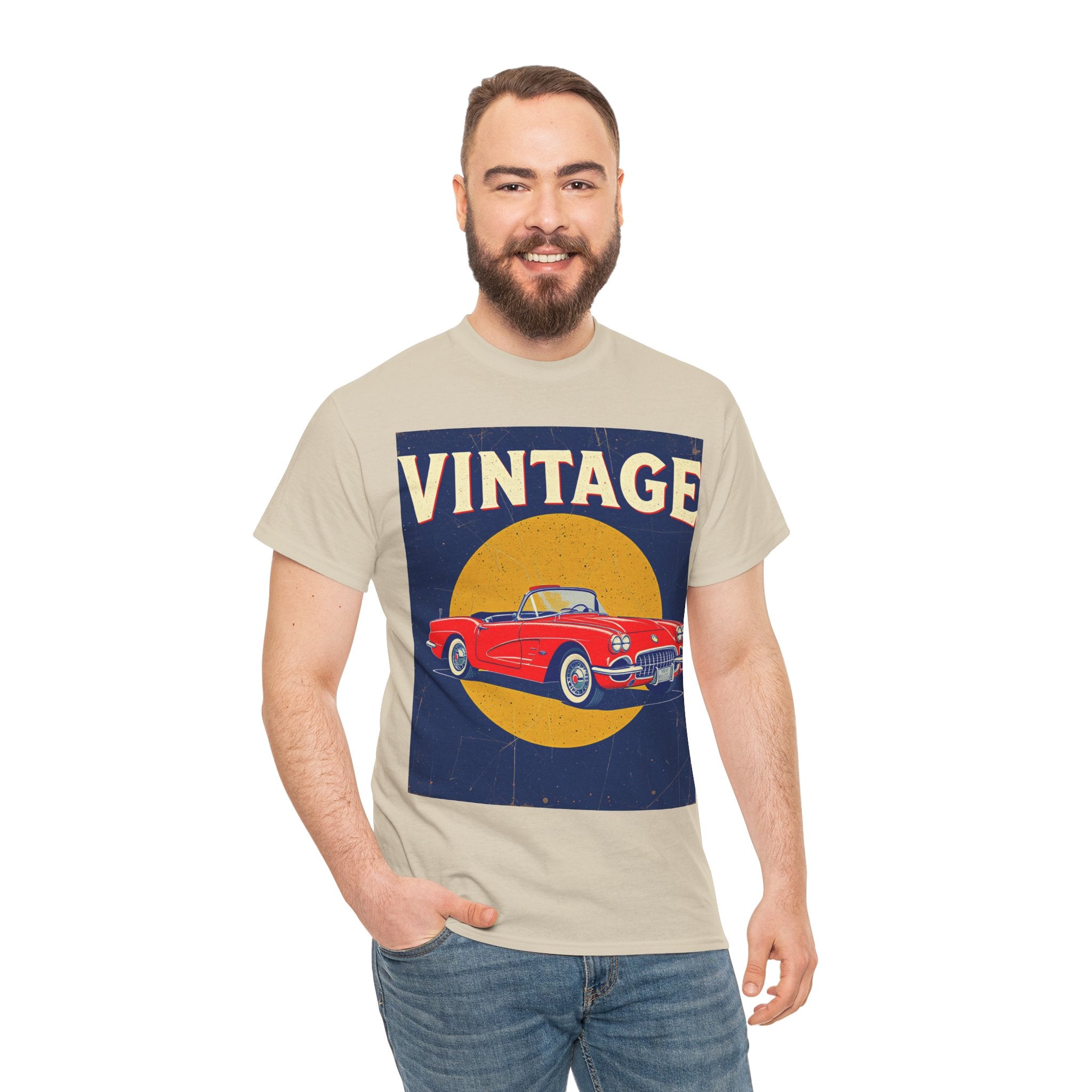 Vintage Car Graphic Tee, Retro Car Oldtimer Muscle Car Style