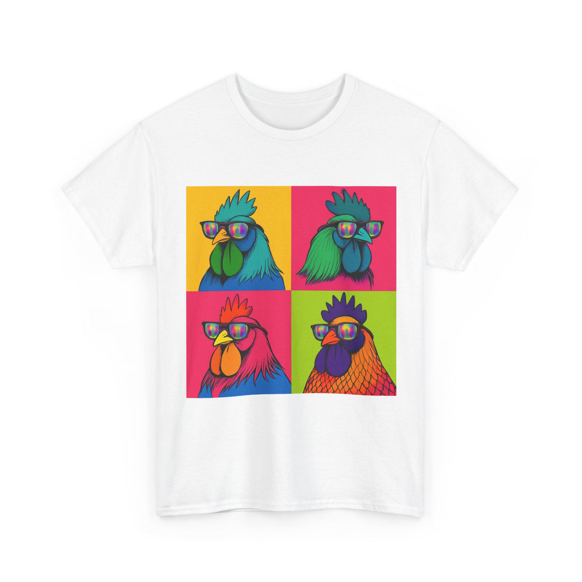 Cool Chicken Sunglasses T-Shirt, Funny Rooster Graphic Tee, Farm Humor Gift for Chicken Lovers