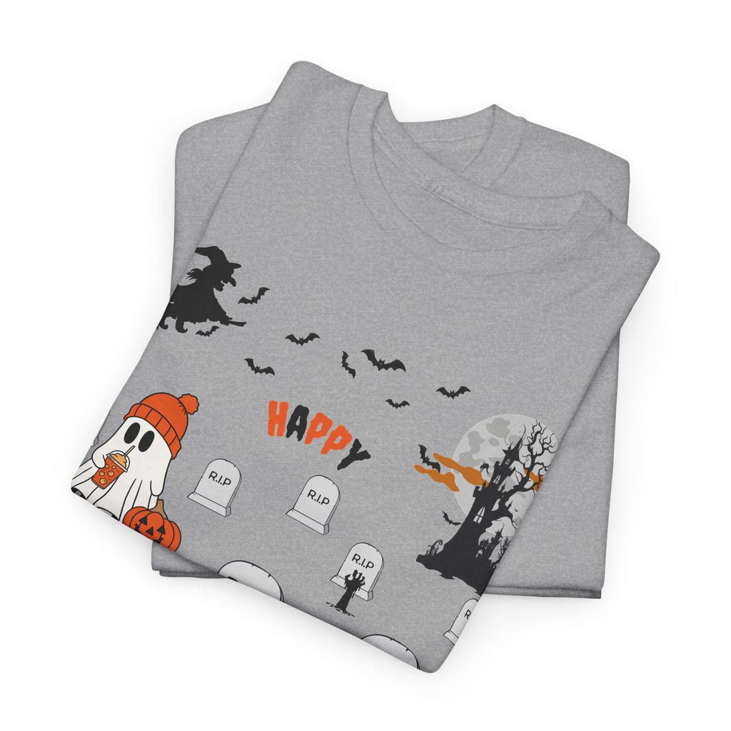 Halloween Witch Castle Cemetery Unisex T-Shirt – unisex t-shirt by PrintMyDream