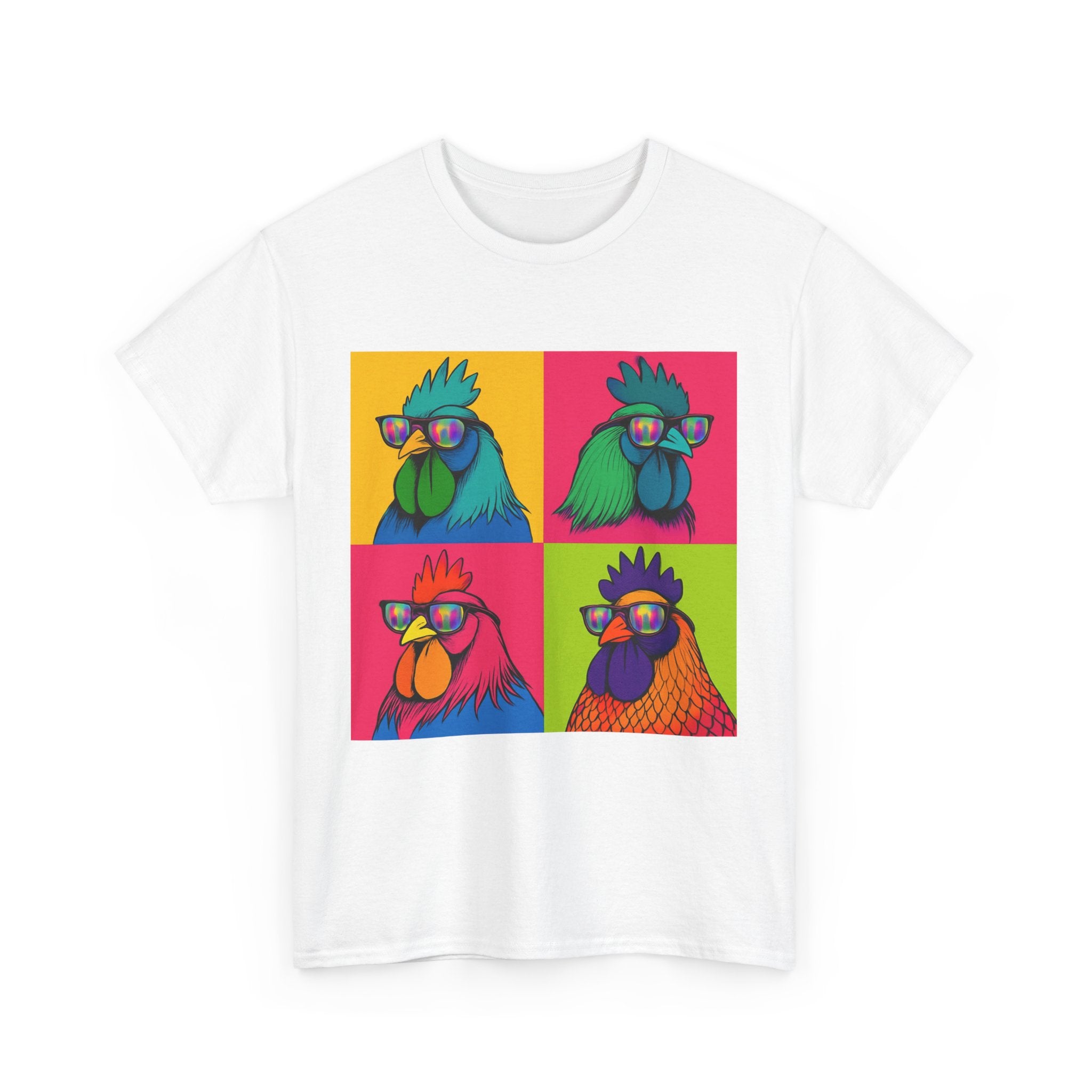 Hipster Chicken with Sunglasses, Funny Meme Art, Trendy Animal Tee, Perfect Gift for Pet Lovers, Unique Streetwear