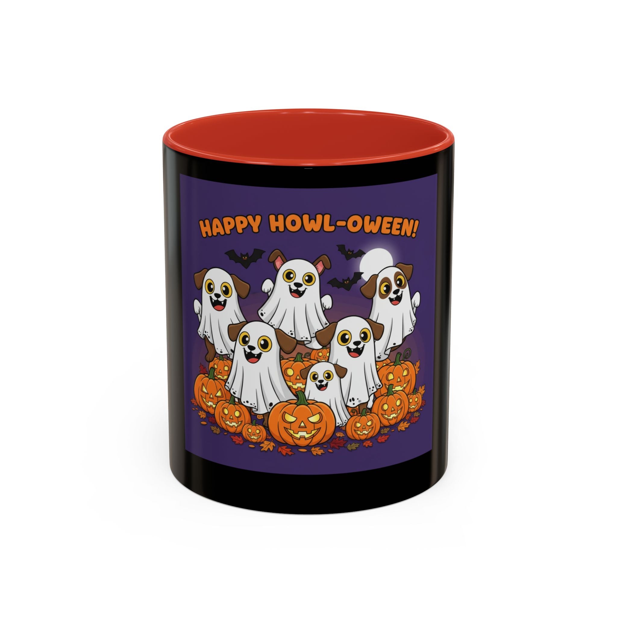 Halloween Coffee Mug with Cute Ghosts, Fun Mug for Halloween Decor, Gift for Dog Lovers, Spooky Season Essential, Pet-Themed Mug