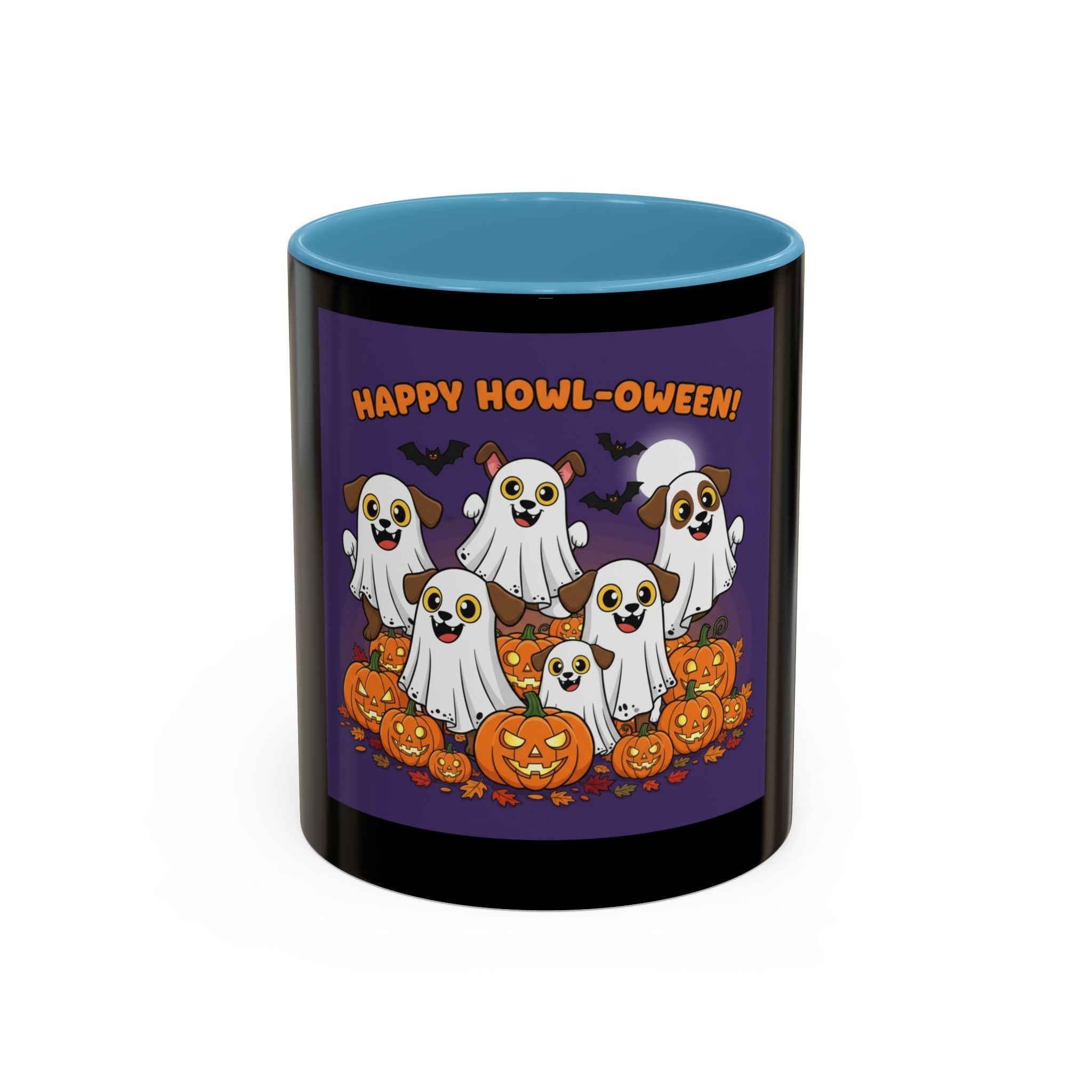 Halloween Coffee Mug with Cute Ghosts, Fun Mug for Halloween Decor, Gift for Dog Lovers, Spooky Season Essential, Pet-Themed Mug