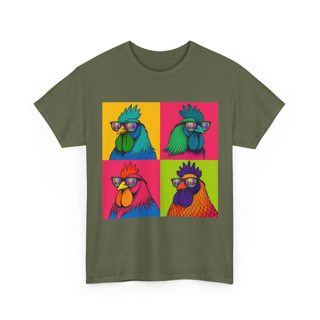 Cool Chicken Sunglasses T-Shirt, Funny Rooster Graphic Tee, Farm Humor Gift for Chicken Lovers