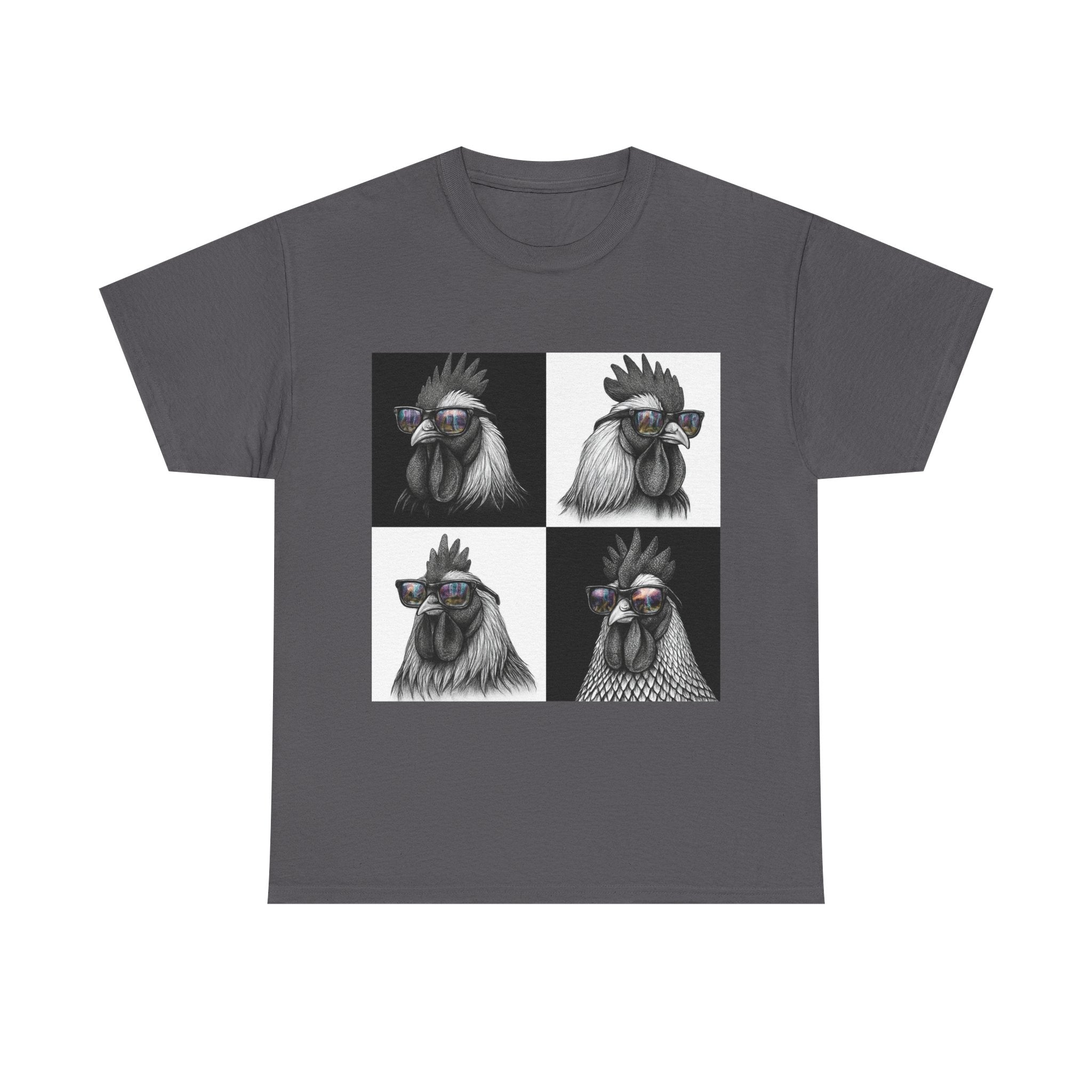 Hipster Chicken with Sunglasses, Funny Meme Art, Trendy Animal Tee, Perfect Gift for Pet Lovers, Unique Streetwear