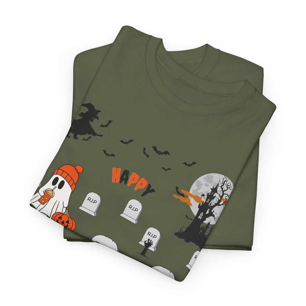 Halloween Witch Castle Cemetery Unisex T-Shirt – unisex t-shirt by PrintMyDream
