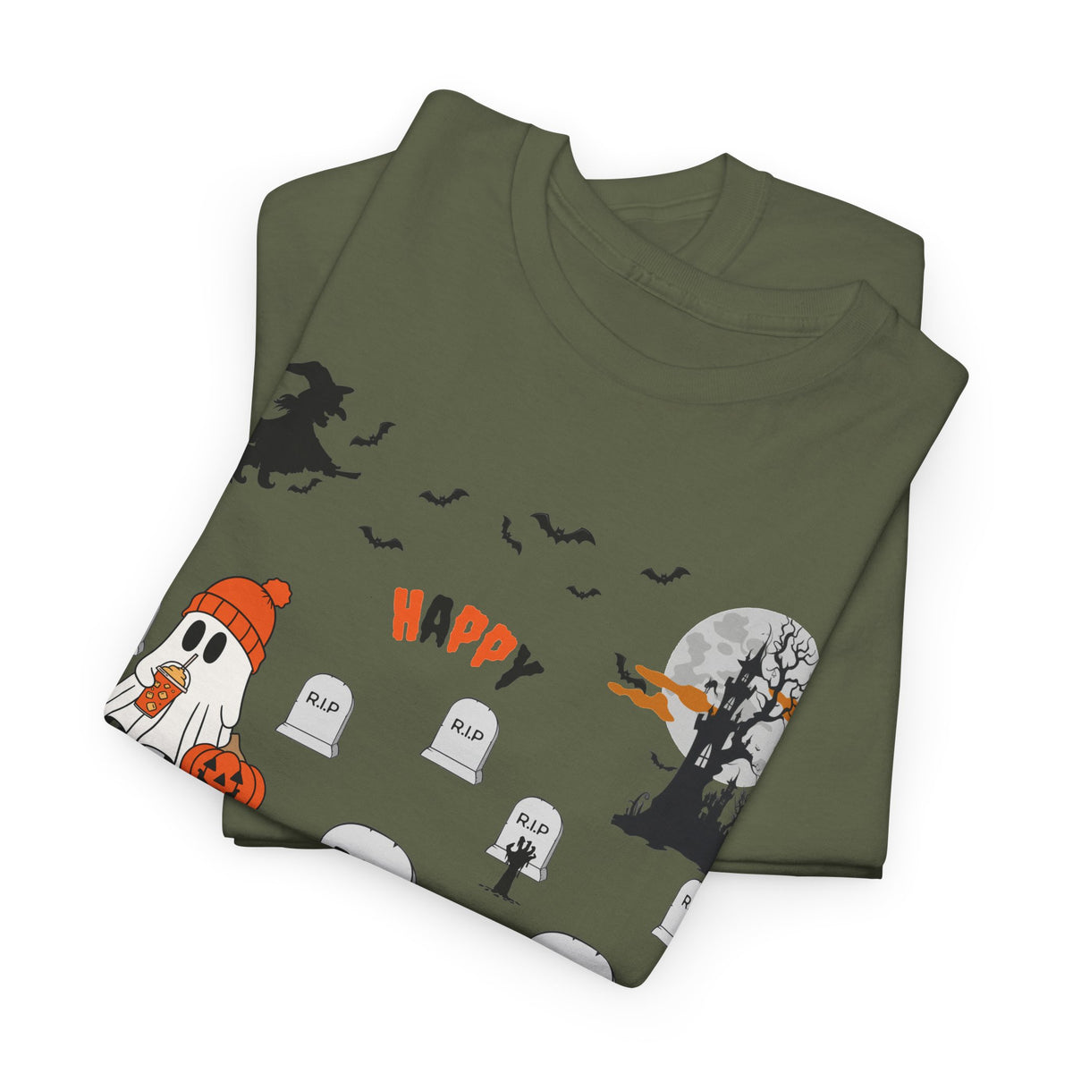 Halloween Witch Castle Cemetery Unisex T-Shirt – unisex t-shirt by PrintMyDream