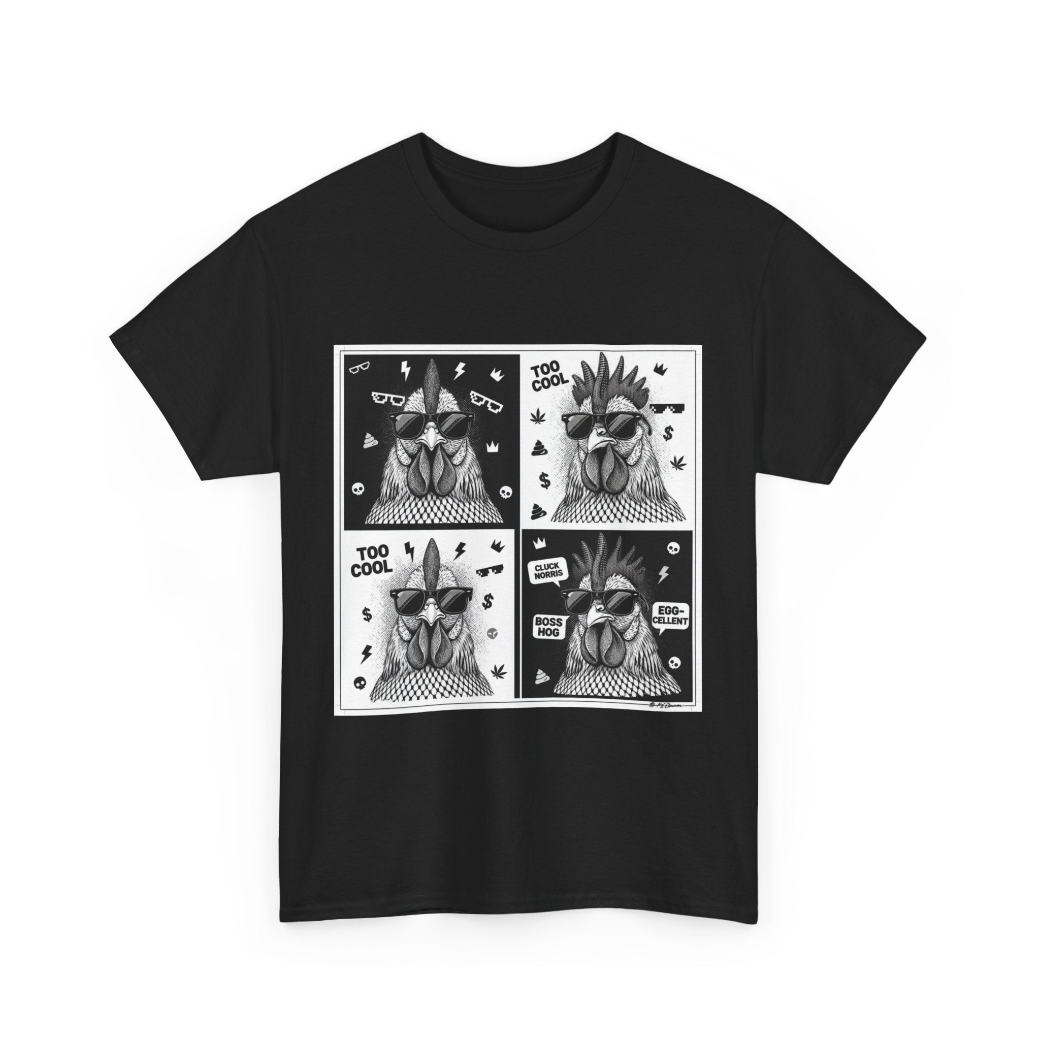 Hipster Chicken with Sunglasses, Funny Meme Art, Trendy Animal Tee, Perfect Gift for Pet Lovers, Unique Streetwear