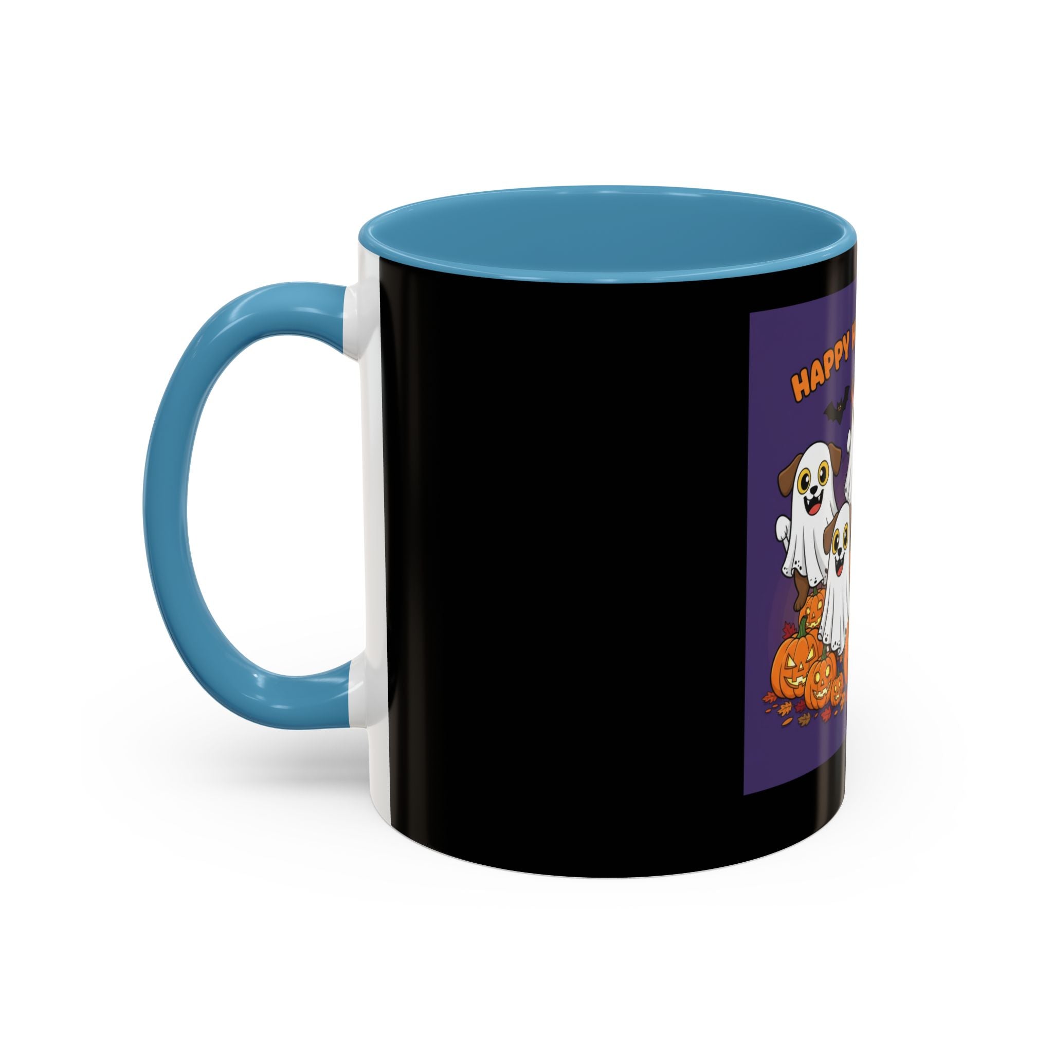 Halloween Coffee Mug with Cute Ghosts, Fun Mug for Halloween Decor, Gift for Dog Lovers, Spooky Season Essential, Pet-Themed Mug