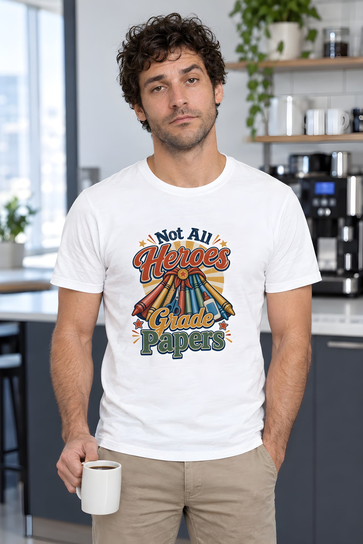 Design T-Shirt - Celebrate Elementary Heroes – White t-shirt worn by Milo
