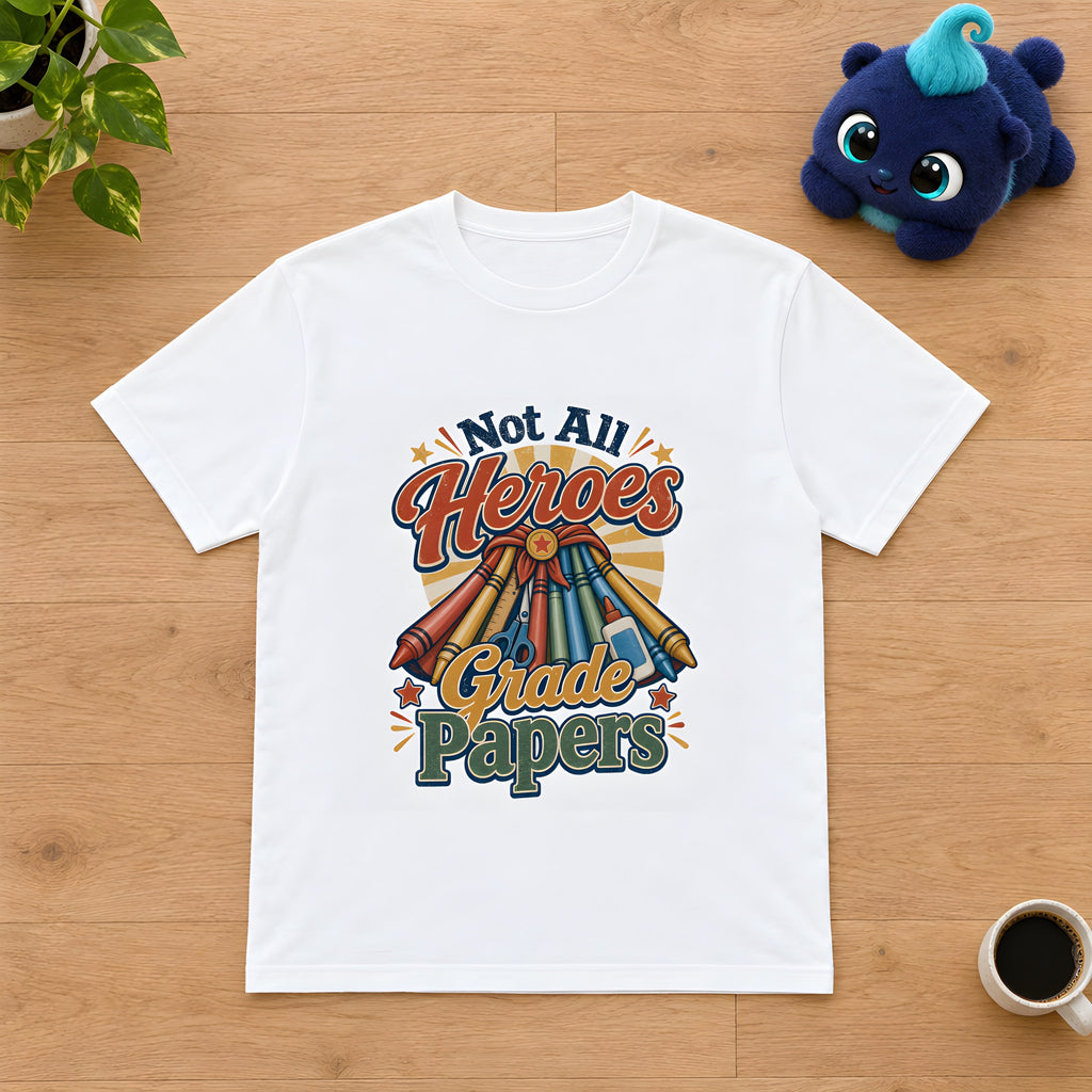 Design T-Shirt - Celebrate Elementary Heroes – White t-shirt styled with Plip