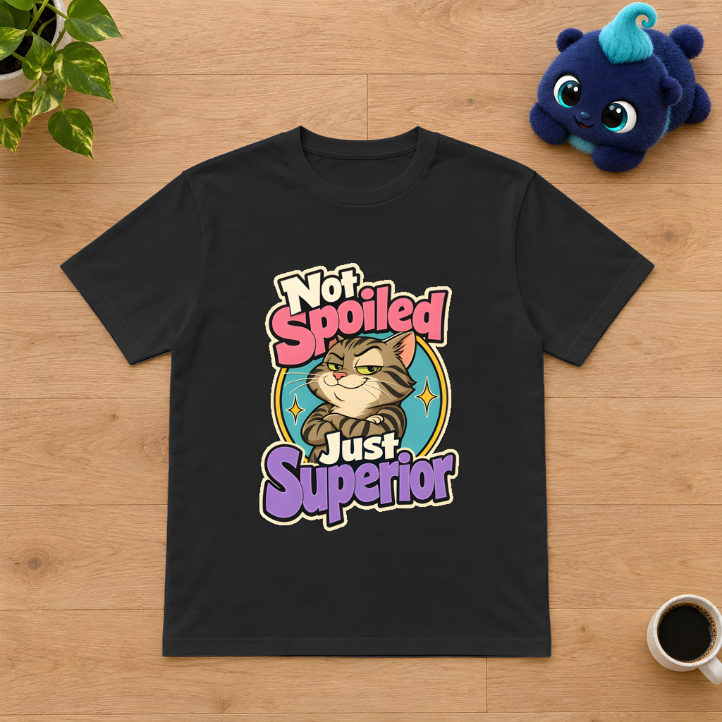 Cat Lover Tee - Sassy Tabby Attitude – Black t-shirt styled with Plip